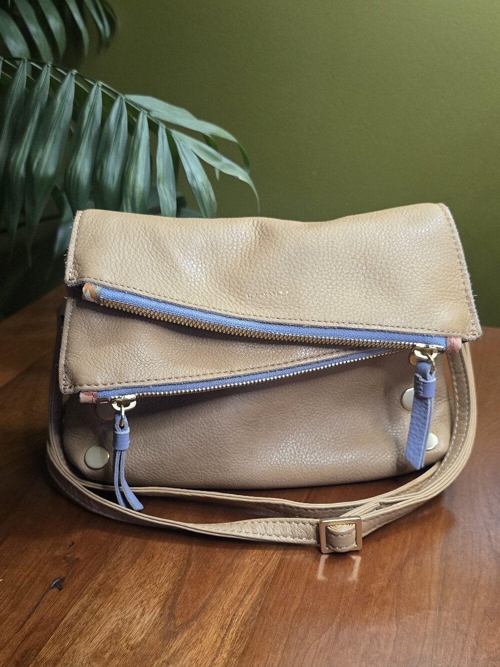 Hammitt Dillon 6 Way Crossbody Bag Clutch Garden Party Snake Embossed Leather